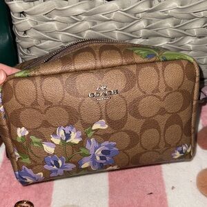 Coach Floral Print Cosmetic Bag